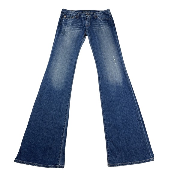 Big Star Women's Sweet Low Boot Jeans Medium Wash Distressed Made In USA Size 30 - Picture 2 of 13